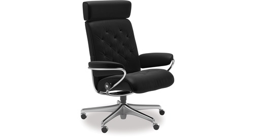 Stressless® Metro Leather Home Office Chair - Adjustable Headrest Stressless® Metro Leather Home Office Chair - Adjustable Headrest